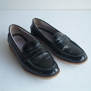 Johnston & Murphy Women’s Penny Loafers Black Leather Slip On Flats Women’s 6.5